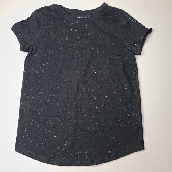 Girls Black Sparkle Short Sleeve T-Shirt Cat & Jack Size Large - Picture 1 of 4